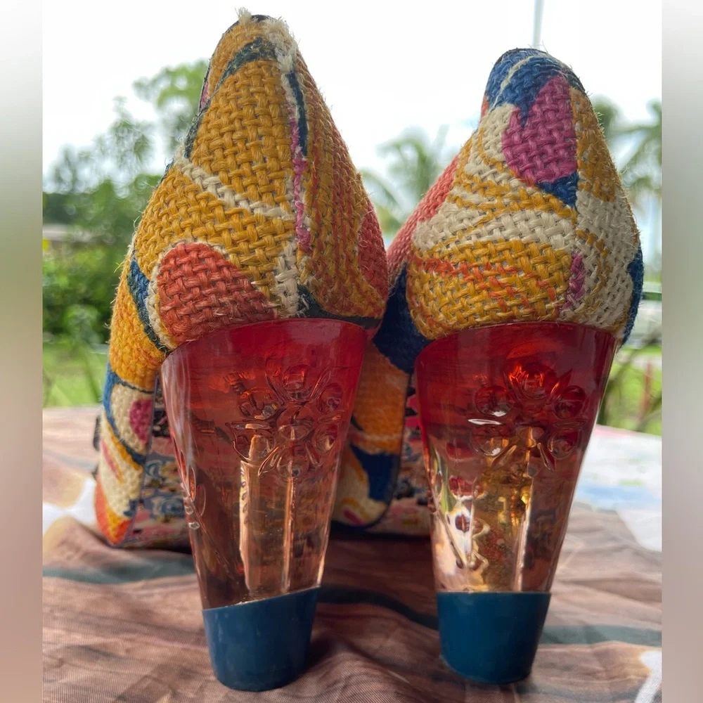 Irregular Choice Red and Orange Heels with Vibrant Design - Picture 4 of 16